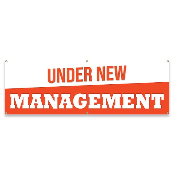 Under New Management Banner Concession Stand Food Truck Single Sided